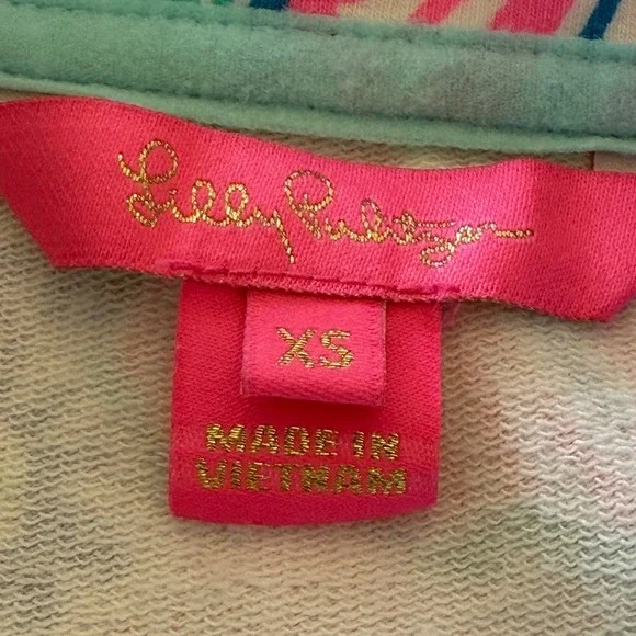 Lilly Pulitzer XS Blue Coral Print Full Zip Jacket Athleisure UPF 50 - Picture 4 of 11